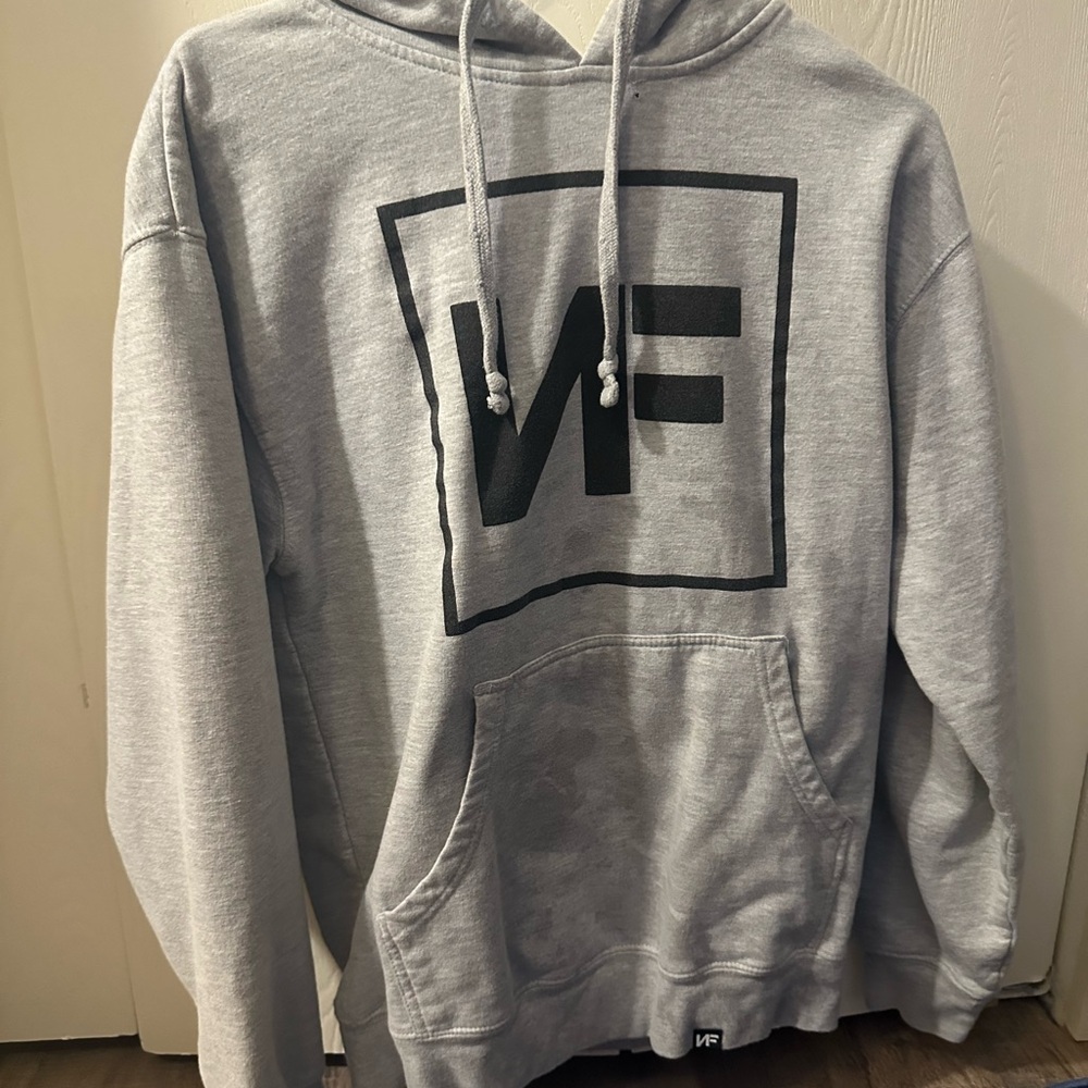 NF Real Music Concert Exclusive Grey Graphic Pullover Hoodie with
